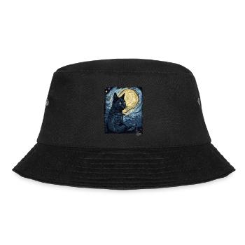 Nuit étoilée et chat noir - Bob - noir - Devant - Lela (165cm)