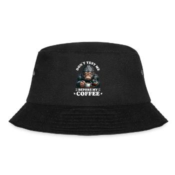 Morgenmuffel Kaffee Anti Frühaufsteher gorilla - Bucket Hat - Schwarz - Vorne - Lela (165cm)