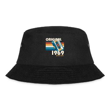55. Geburtstag Kassette Juni 1969 Jahrgang 1969 - Bucket Hat - Schwarz - Vorne - Lela (165cm)