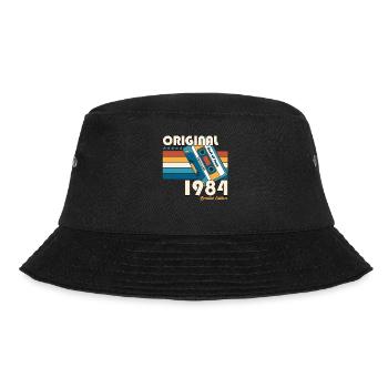 40. Geburtstag Kassette Juni 1984 Jahrgang 1984 - Bucket Hat - Schwarz - Vorne - Lela (165cm)