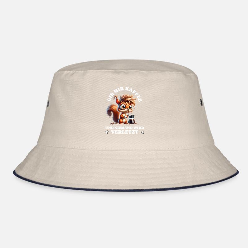 Morgenmuffel Gib mir Kaffee lustiges Eichhörnchen Bucket Hat