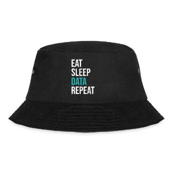 Eat Sleep Data Repeat Statistik Liebhaber - Bucket Hat - Schwarz - Vorne - Lela (165cm)