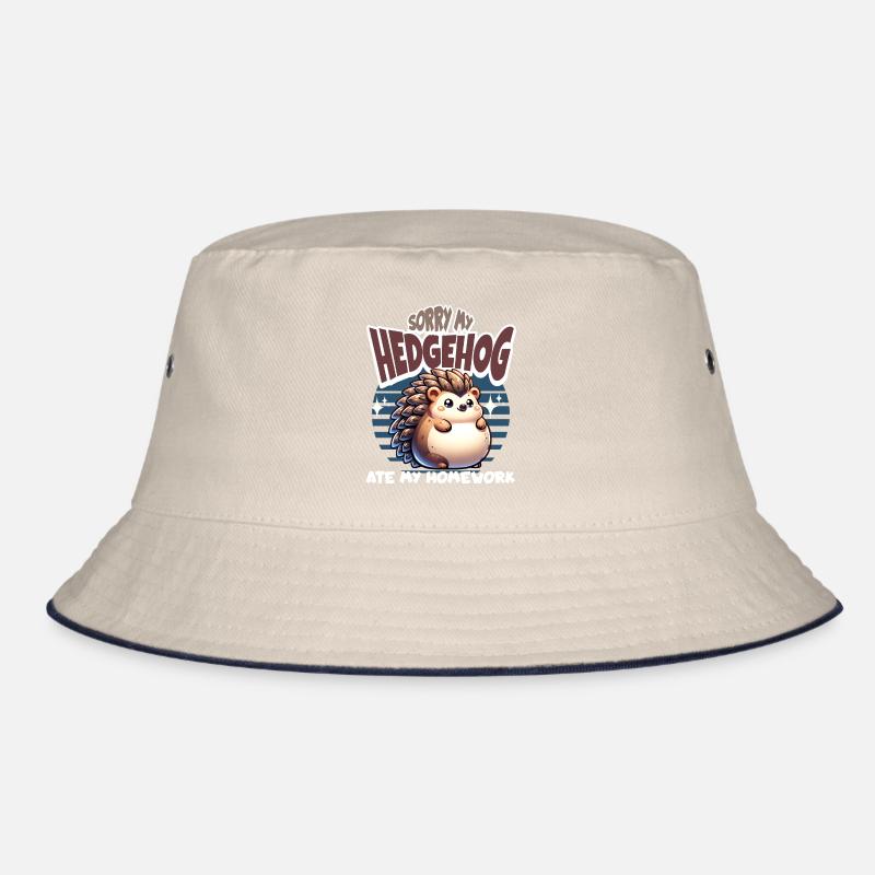 Hedgehog Homework School Bucket Hat