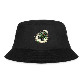Fallender Leprechaun (Irischer Kobold) - Bucket Hat - Schwarz - Vorne - Lela (165cm)