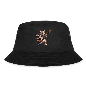 CAT GUITAR - Bucket Hat - black - Front - Lela (165cm)