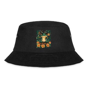 Cottagecore Cute Frog - Bucket Hat - black - Front - Lela (165cm)