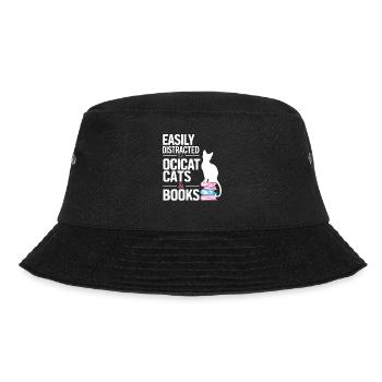 Katze Ocicat Geschenk - Bucket Hat - Schwarz - Vorne - Lela (165cm)
