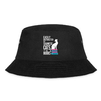 Katze Siamkatze Geschenk - Bucket Hat - Schwarz - Vorne - Lela (165cm)
