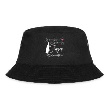 Vino Wine Glass Wine Drinker Red Wine - Bucket Hat - black - Front - Lela (165cm)