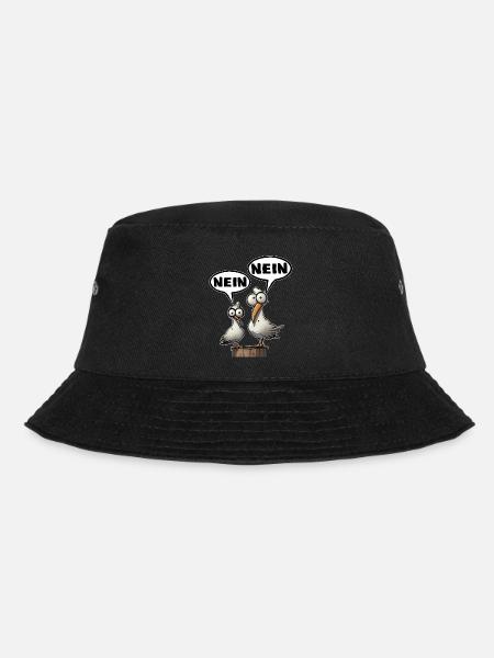 Die Bäädden Möwen - Morgenmuffel nein nein Spruch - Bucket Hat - Schwarz