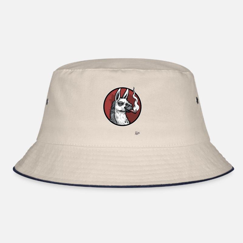 Cool and relaxed, llama smoking a cigar Bucket Hat
