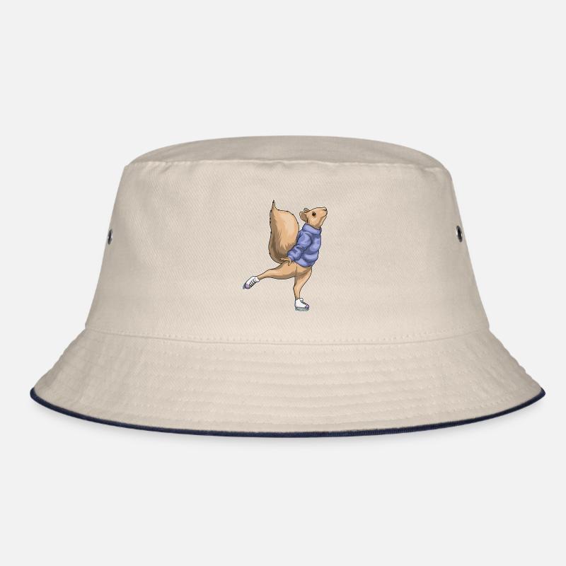 Eichhörnchen Eislaufen Schlittschuhe Bucket Hat