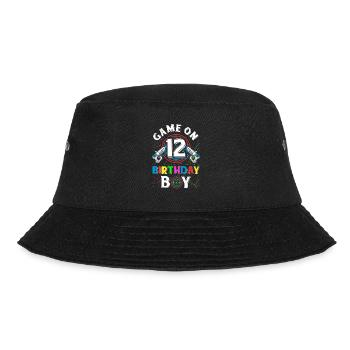 Lasertag Game On 12 Birthday Boy Indoor Laser Tag - Bucket Hat - Schwarz - Vorne - Lela (165cm)
