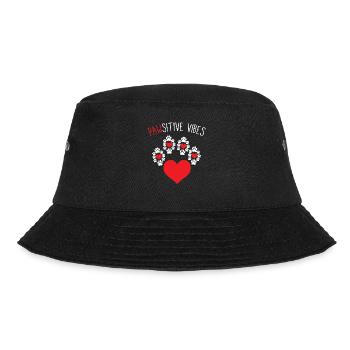 Pfotenschwingungen Niedliche Pfotenabdrücke Und Herzen Tier - Bucket Hat - Schwarz - Vorne - Lela (165cm)