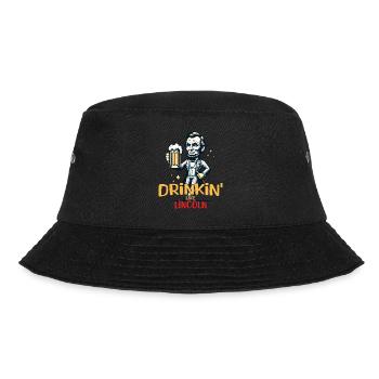 Drinkin Like Lincoln Retro Vintage Design 4. - Bucket Hat - black - Front - Lela (165cm)