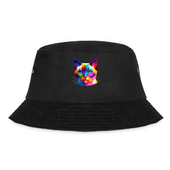Pop Art coloré Colorpoint Shorthair - Bob - noir - Devant - Lela (165cm)