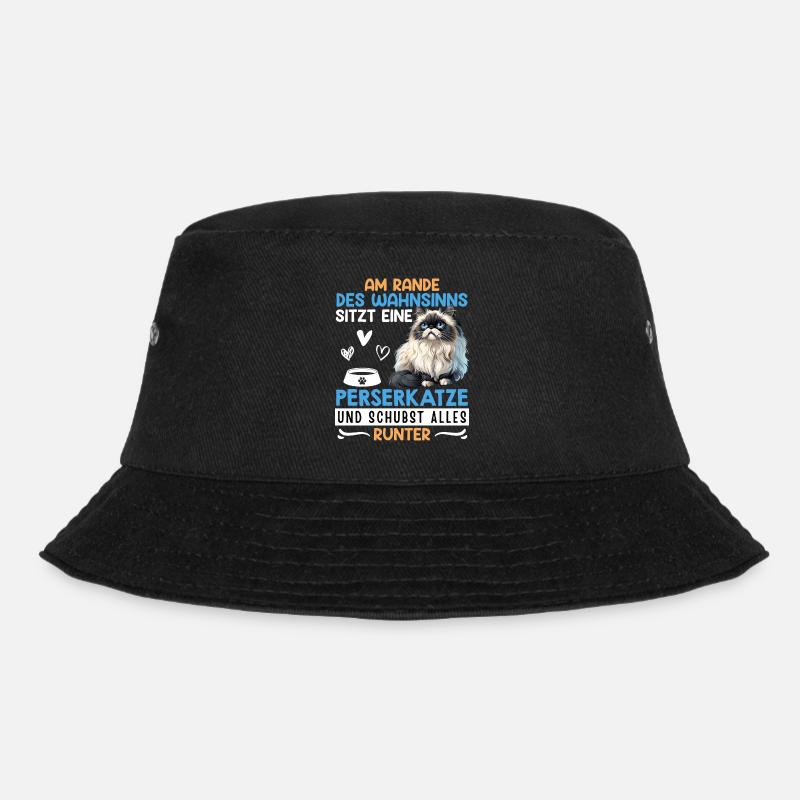 PERSERKATZE SITZT AM RANDE DES WAHNSINNS - Bucket Hat - Schwarz