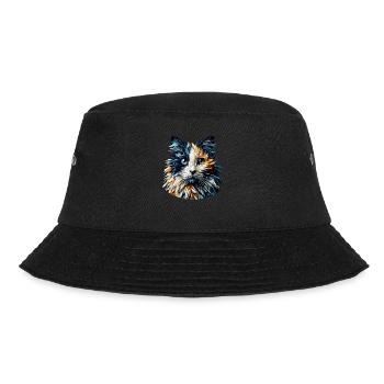 Polygon Art Balinese Cat Longhaired Siamese - Bucket Hat - black - Front - Lela (165cm)
