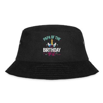 Papa Des Geburtstagsmädchens Einhorn Bday - Bucket Hat - Schwarz - Vorne - Lela (165cm)