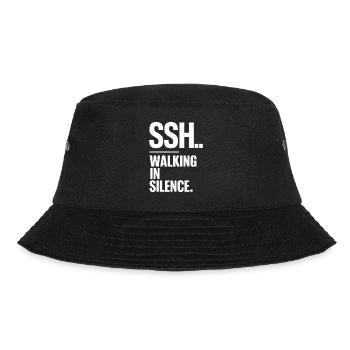 SSH.. Spazieren in Stille Silent Walking - Bucket Hat - Schwarz - Vorne - Lela (165cm)