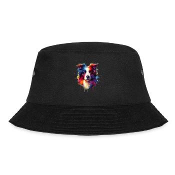 Colorful Splash Art Border Collie Border Collies - Bucket Hat - black - Front - Lela (165cm)