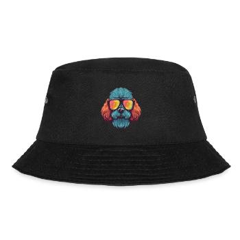 Poodle Dog Cool Head Party - Bucket Hat - black - Front - Lela (165cm)