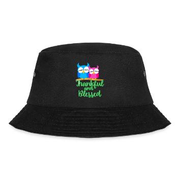 Thankful And Bless Owls Hoot Couple Birds Lover - Bucket Hat - black - Front - Lela (165cm)
