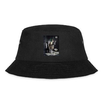 Ente Toilette Zeitung lesen Geschenk - Bucket Hat - Schwarz - Vorne - Lela (165cm)