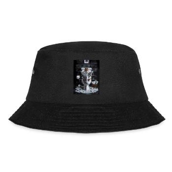 Eichhörnchen Toilette Zeitung lesen Geschenk - Bucket Hat - Schwarz - Vorne - Lela (165cm)