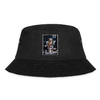 Labrador Toilette Zeitung lesen Geschenk - Bucket Hat - Schwarz - Vorne - Lela (165cm)