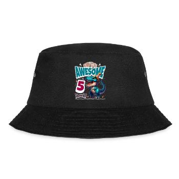 T Rex Dinosaurier 5. Geburtstag Kindergeburtstag - Bucket Hat - Schwarz - Vorne - Lela (165cm)