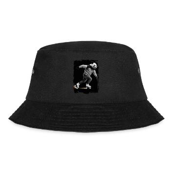 Panda Skaten Geschenk - Bucket Hat - Schwarz - Vorne - Lela (165cm)