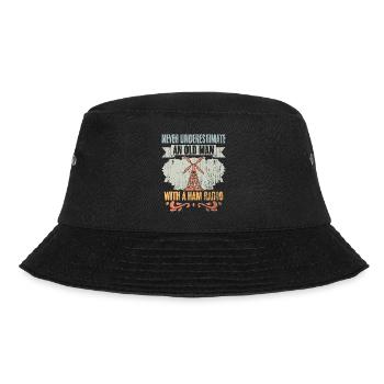 Never Underestimate An Old Man Retro Amateur Radio - Bucket Hat - black - Front - Lela (165cm)