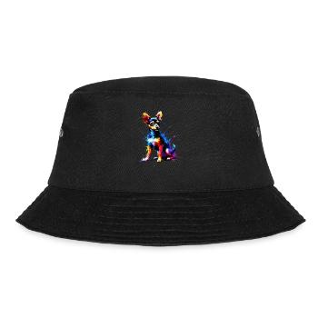 Colorful Splash Art Toy Fox Terrier American Toy - Bucket Hat - black - Front - Lela (165cm)