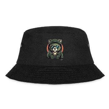 Cooler Hoodie und Sonnenbrille Koala Bär - Bucket Hat - Schwarz - Vorne - Lela (165cm)