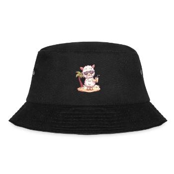Alpaca Llama Summer Beach Comic - Bucket Hat - black - Front - Lela (165cm)