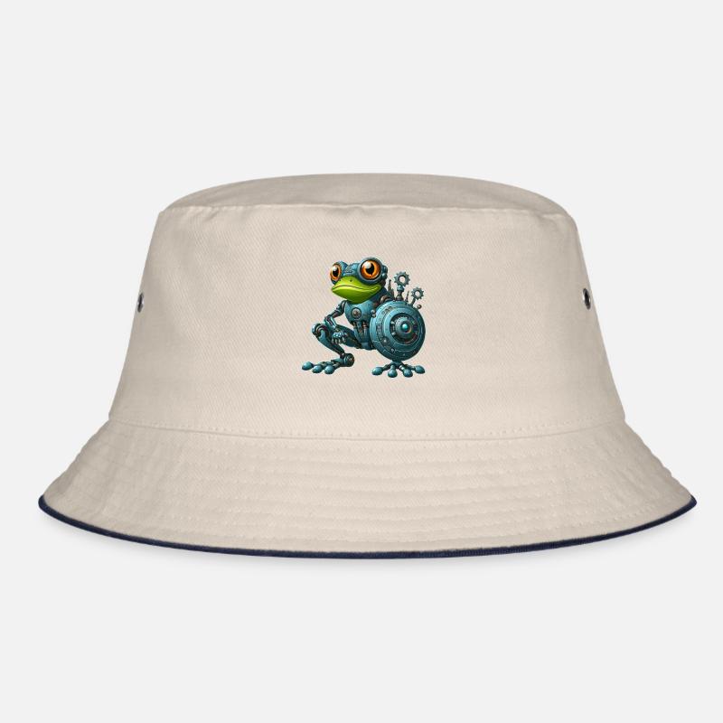 Cyborg Frog Toad Toad Robot Mech Design Bucket Hat