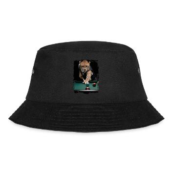 Gepard spielt Billard Geschenk - Bucket Hat - Schwarz - Vorne - Lela (165cm)