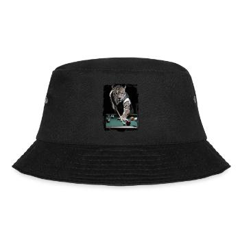 Jaguar spielt Billard Geschenk - Bucket Hat - Schwarz - Vorne - Lela (165cm)