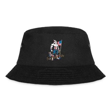 Proud USA Unicorn No British Rules 4th Of July - Bucket Hat - Schwarz - Vorne - Lela (165cm)