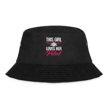 Pilot Dieses Mädchen Liebt Ihren Piloten - Bucket Hat - Schwarz - Vorne - Lela (165cm)