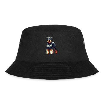 Geometrische Kunst Riesenschnauzer Schnauzer - Bucket Hat - Schwarz - Vorne - Lela (165cm)