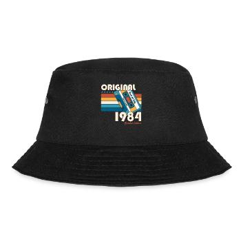40. Geburtstag Kassette Juli 1984 Jahrgang 1984 - Bucket Hat - Schwarz - Vorne - Lela (165cm)