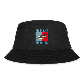 Pilot Mein Flugzeug Meine Regeln - Bucket Hat - Schwarz - Vorne - Lela (165cm)