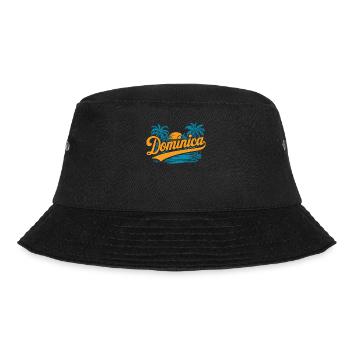 Dominica Souvenir – Tropische Palmen und - Bucket Hat - Schwarz - Vorne - Lela (165cm)