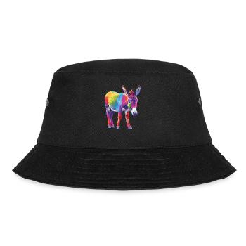Colorful Donkey Rainbow Artwork - Bucket Hat - black - Front - Lela (165cm)