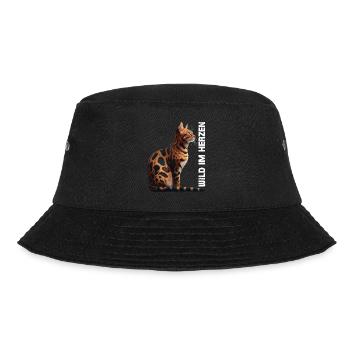 Bengalkatzen WILD IM HERZEN Bengal Katzen - Bucket Hat - Schwarz - Vorne - Lela (165cm)