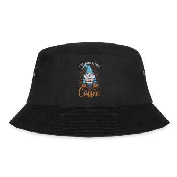 Funny Gnome & Coffee Lover Garden Gnomes Café - Bucket Hat - Schwarz - Vorne - Lela (165cm)