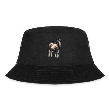 Geometrische Kunst Reiten Reiten Reiten - Bucket Hat - Schwarz - Vorne - Lela (165cm)
