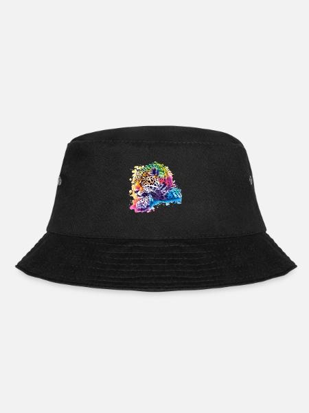 Bunter Leopard Kunstwerk für Wildtierliebhaber - Bucket Hat - Schwarz